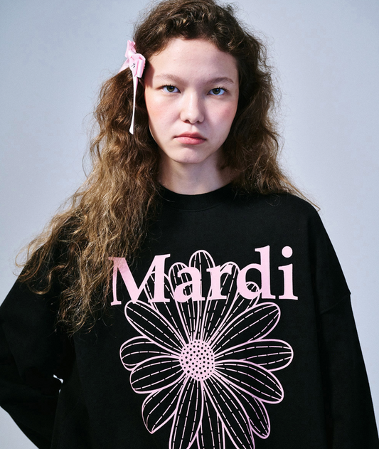 MARDI MERCREDI -  SWEATSHIRT FLOWERMARDI - BLACK PINK