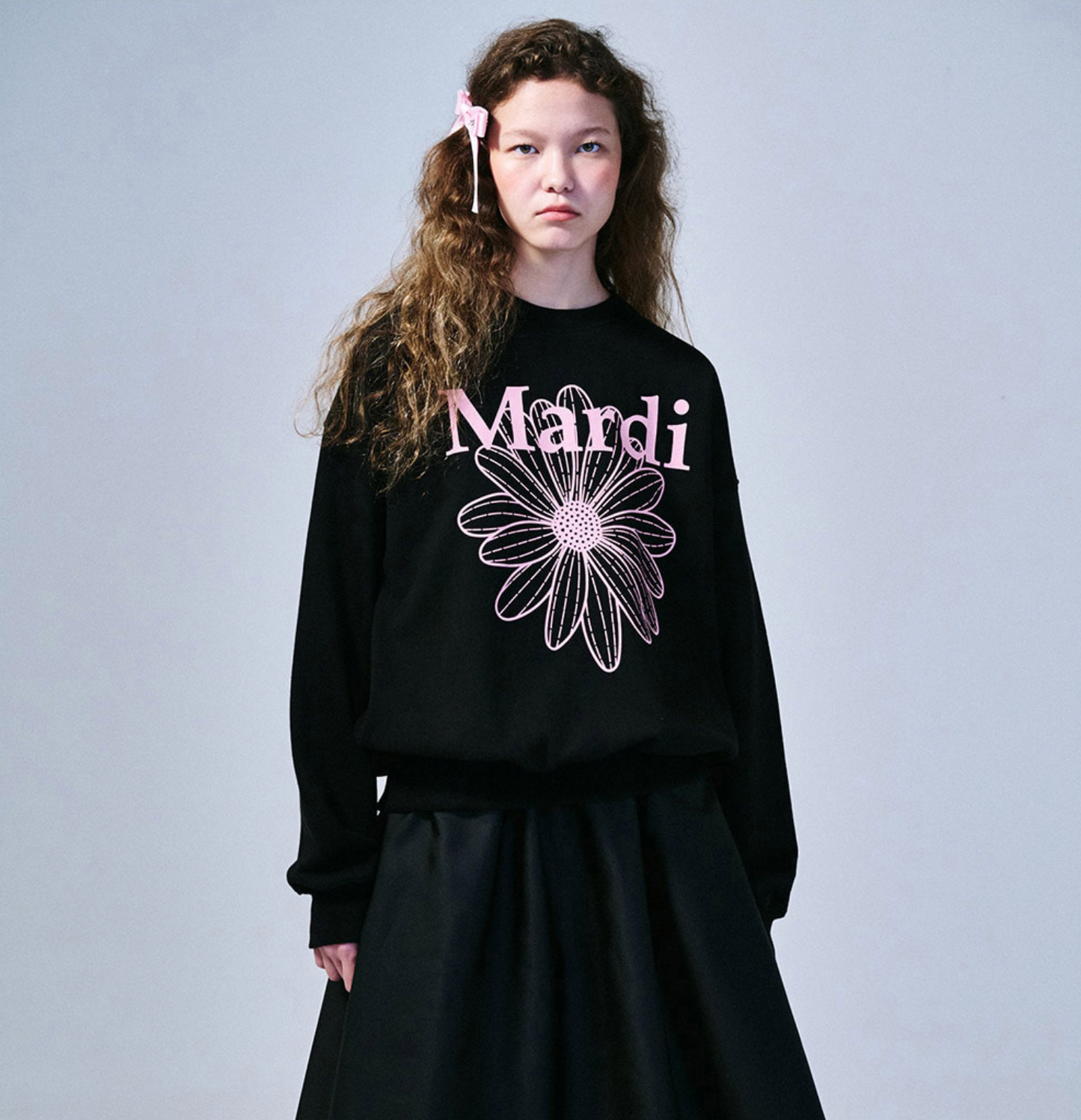 MARDI MERCREDI -  SWEATSHIRT FLOWERMARDI - BLACK PINK