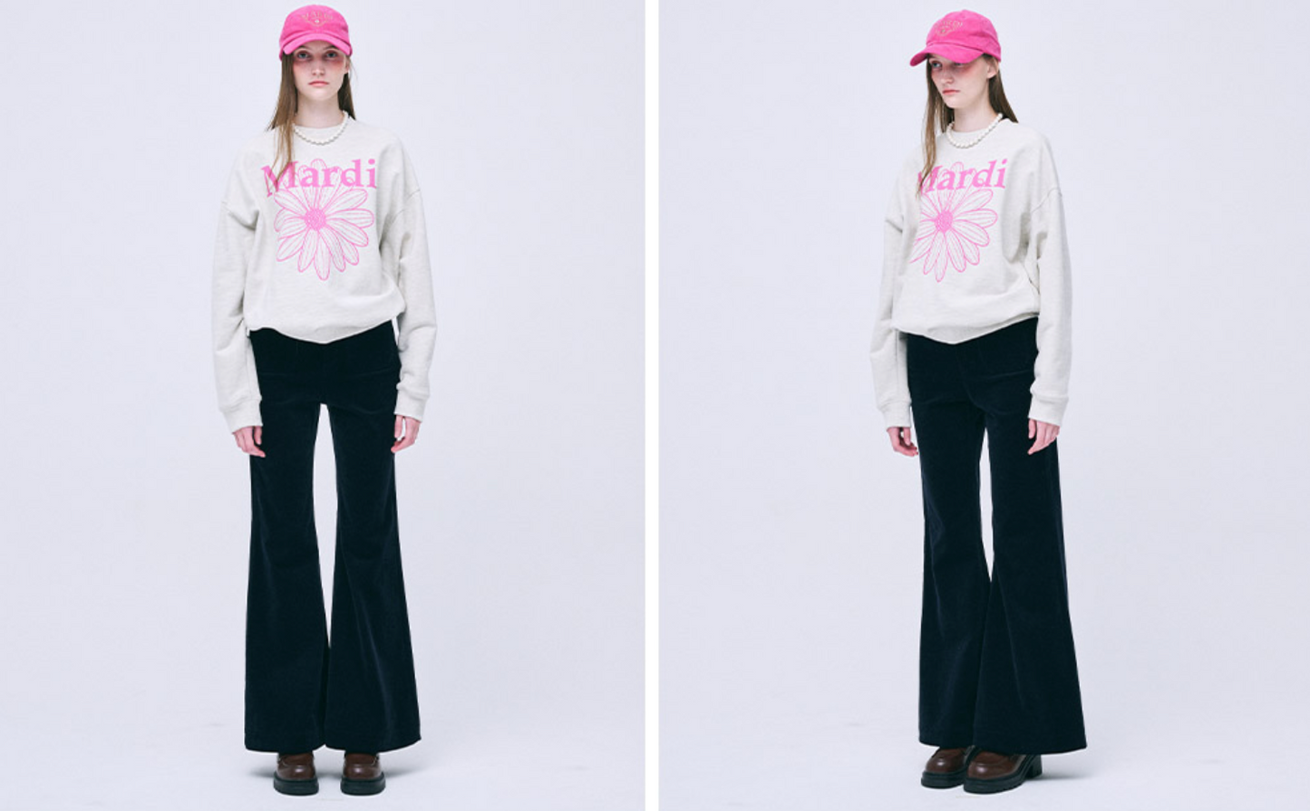 MARDI MERCREDI - SWEATSHIRT FLOWERMARDI - OATMEAL PINK