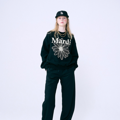 MARDI MERCREDI -  SWEATSHIRT FLOWERMARDI - BLACK CREAM