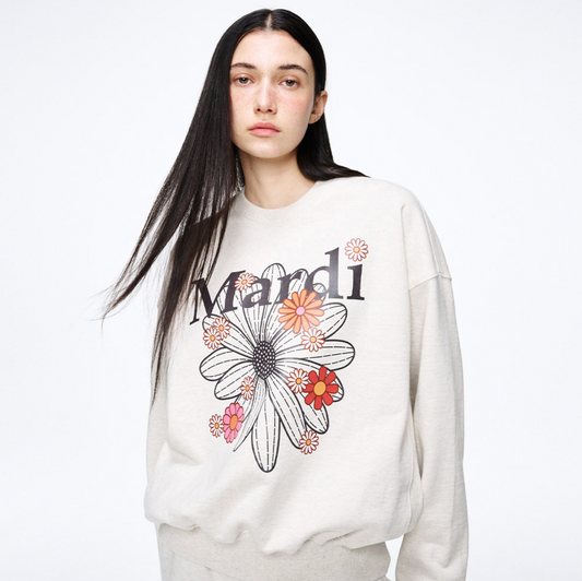 MARDI MERCREDI -  SWEATSHIRT FLOWERMARDI BLOSSOM - OATMEAL BLACK