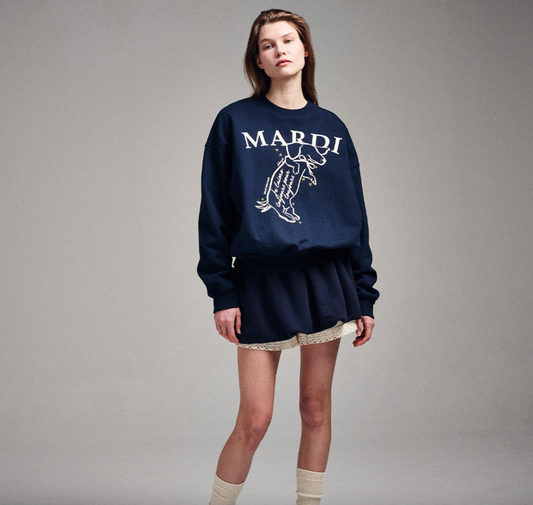 MARDI MERCREDI - SWEATSHIRT SWING THE TAIL DDANJI - NAVY CREAM