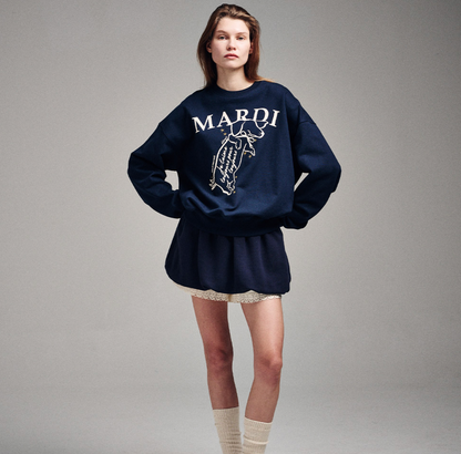 MARDI MERCREDI - SWEATSHIRT SWING THE TAIL DDANJI - NAVY CREAM