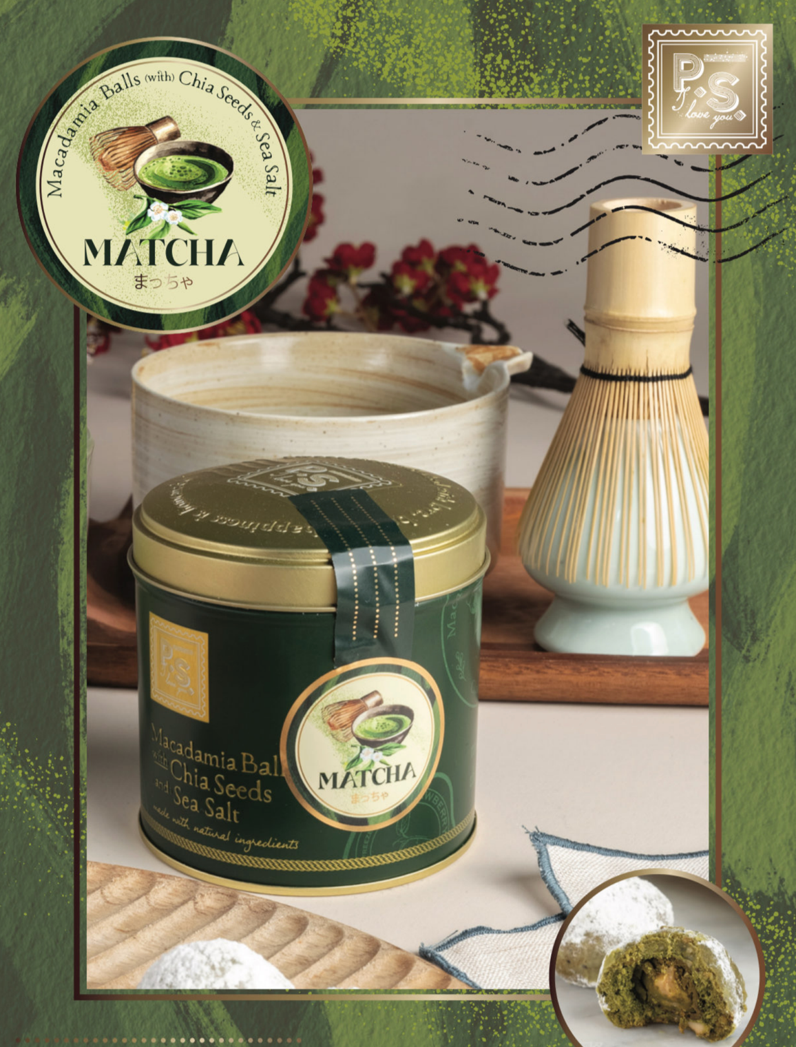 (WINTER EDITION) PS i love you Cookies - MATCHA (Macadamia, Sea Salt & Chia Seed) [LIMITED TO 20QTY]