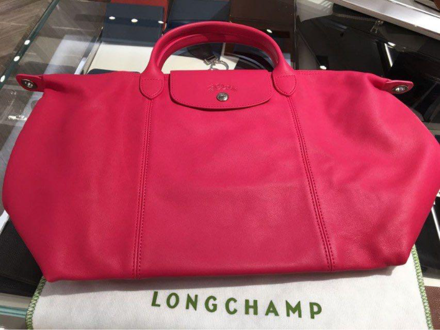 Longchamp Le Pliage Cuir Leather Series (Short Handle) - Lamb Skin