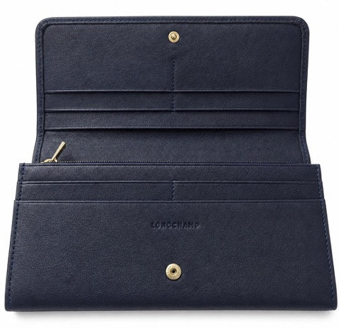 Longchamp Le Pliage Cuir Long Flap Wallet (Snap Closure)