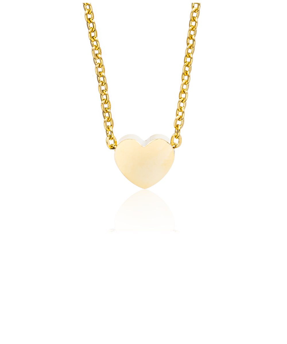 High Quality Stainless (316L) Heart Gold Necklace 40-45cm