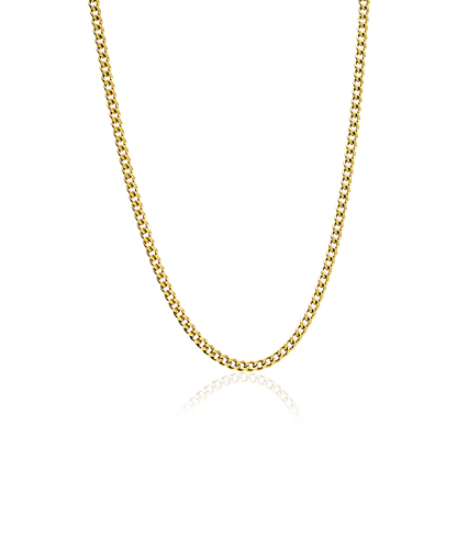 High Quality Stainless (316L) Curb Link Gold Necklace 48-52cm