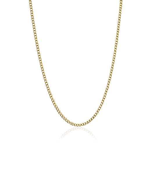 High Quality Stainless (316L)Tiny Curb Link Gold Necklace 48-52cm