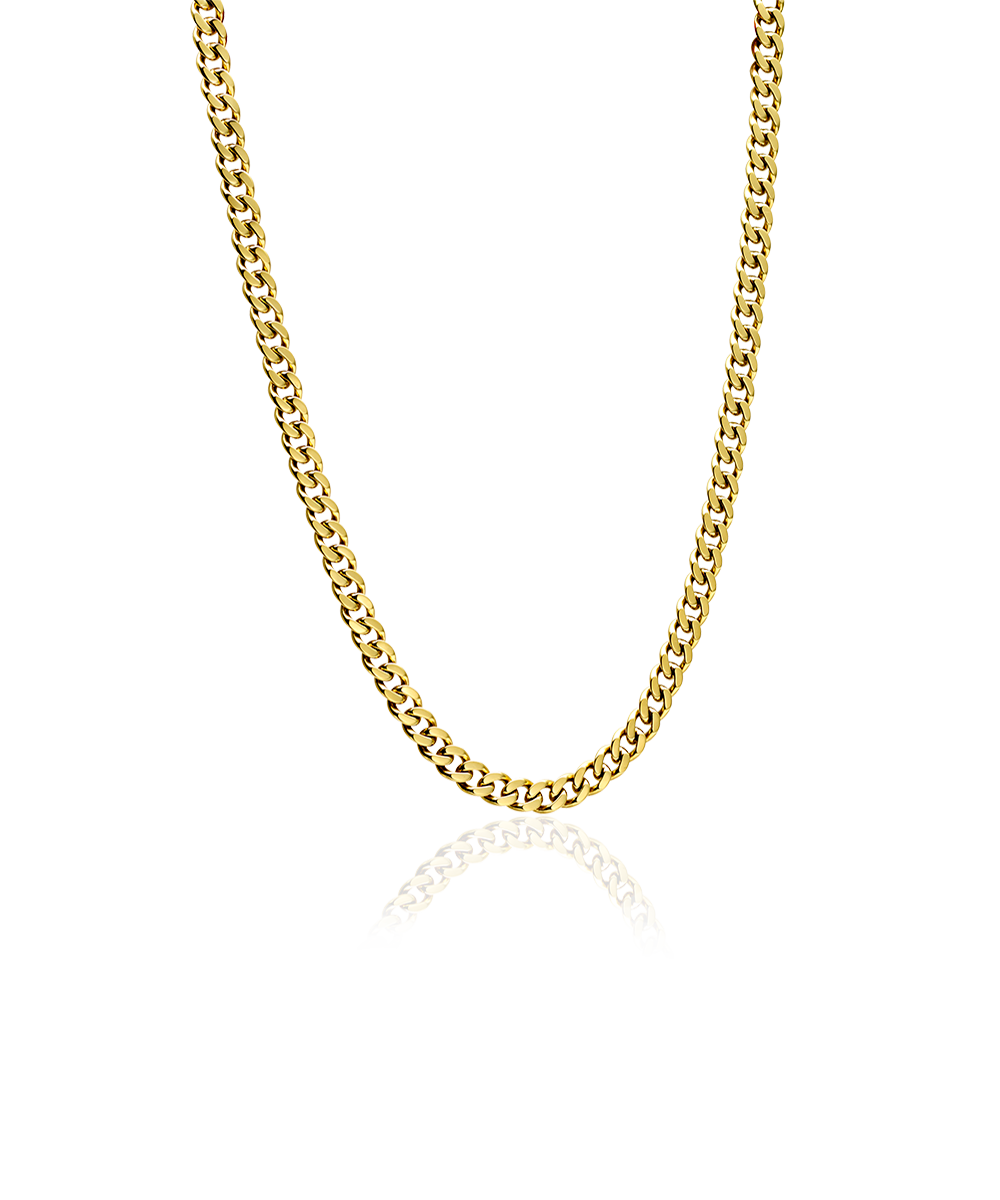 High Quality Stainless (316L) Grand Curb Link Gold Necklace 48-52cm