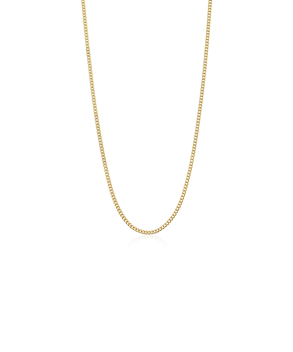 High Quality Stainless (316L) Micro Curb Link Gold Necklace 40-45cm