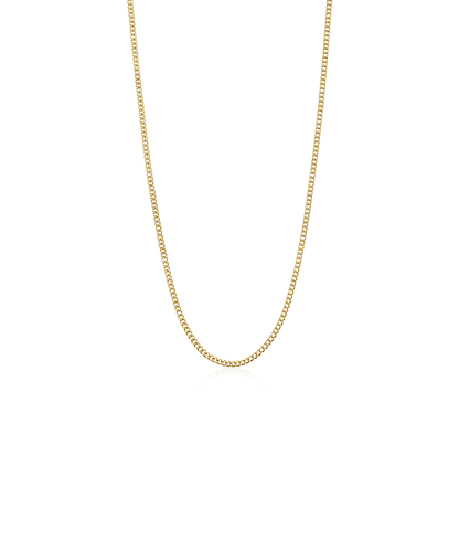 High Quality Stainless (316L) Micro Curb Link Gold Necklace 40-45cm