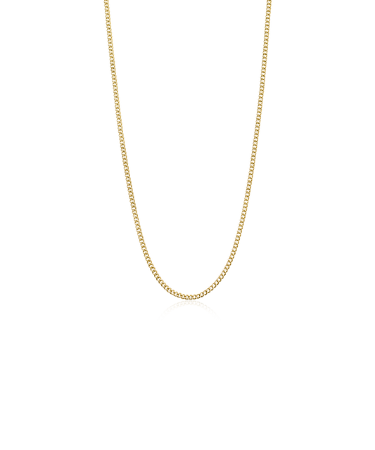 High Quality Stainless (316L) Micro Curb Link Gold Necklace 40-45cm