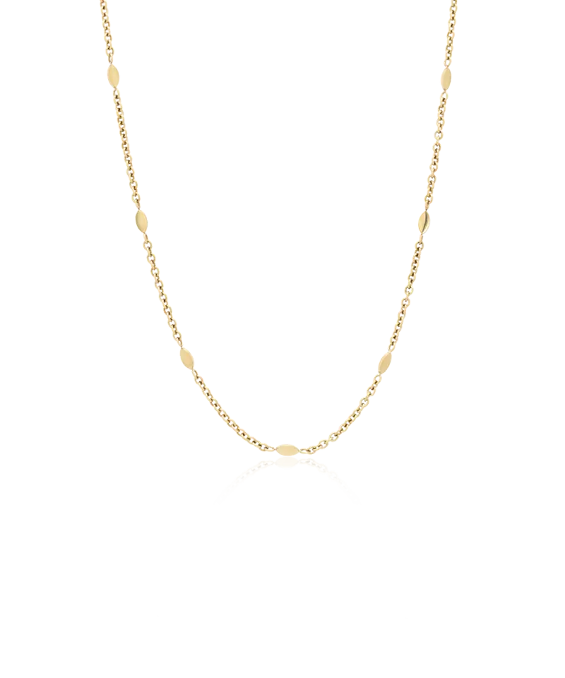 High Quality Stainless (316L) Oval Gold Necklace 40-46cm