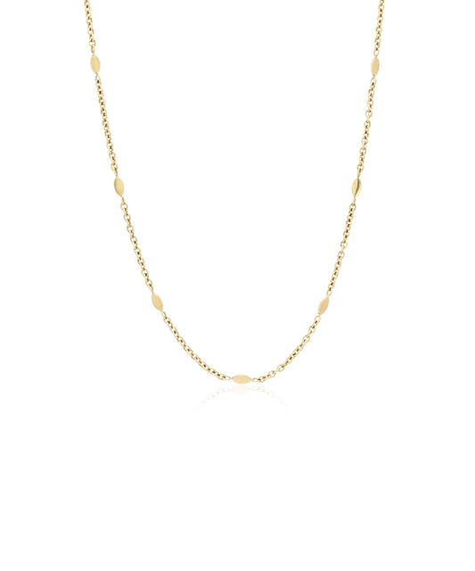 High Quality Stainless (316L) Oval Gold Necklace 40-46cm