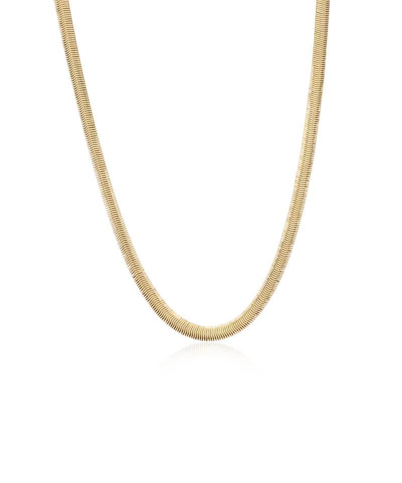 High Quality Stainless (316L) Grand Plain Gold Necklace 40-46cm