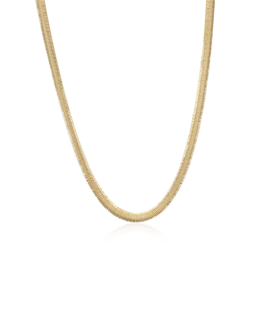 High Quality Stainless (316L) Grand Plain Gold Necklace 40-46cm