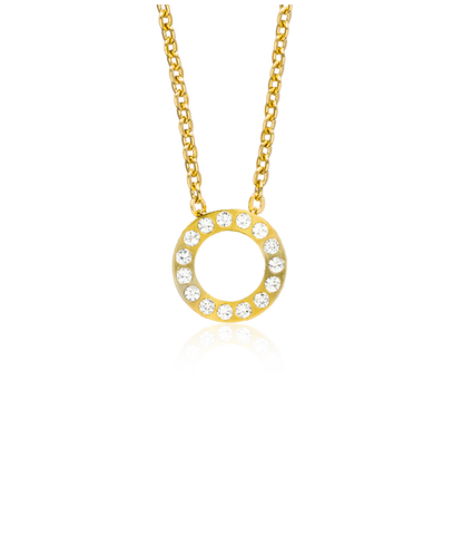 High Quality Stainless (316L) Brilliance Puck Hollow Gold Necklace 40-45cm