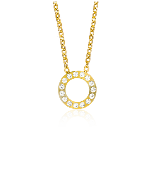 High Quality Stainless (316L) Brilliance Puck Hollow Gold Necklace 40-45cm