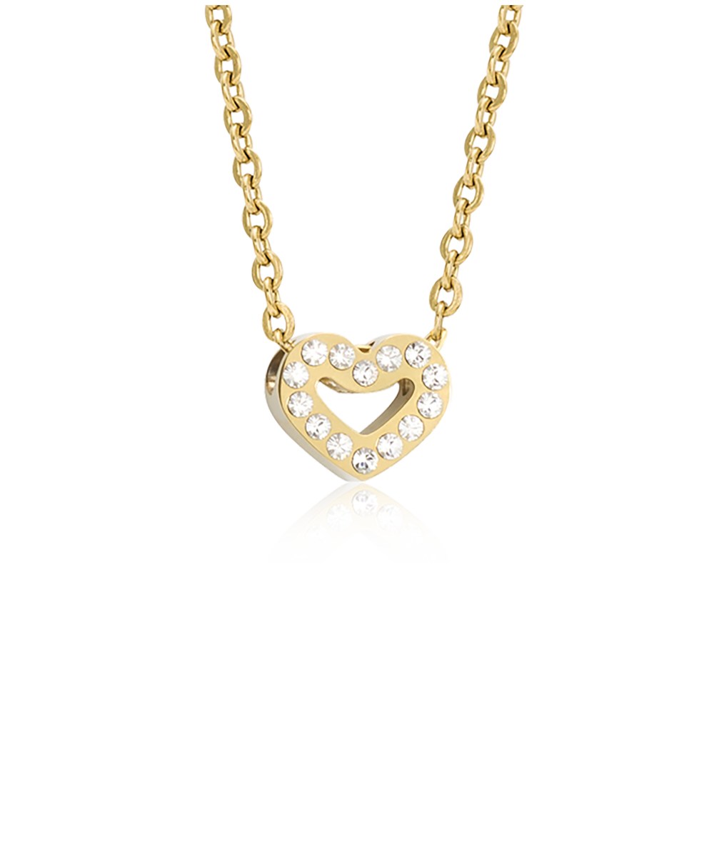 High Quality Stainless (316L) Brilliance Heart Hollow Gold Necklace 40-45cm