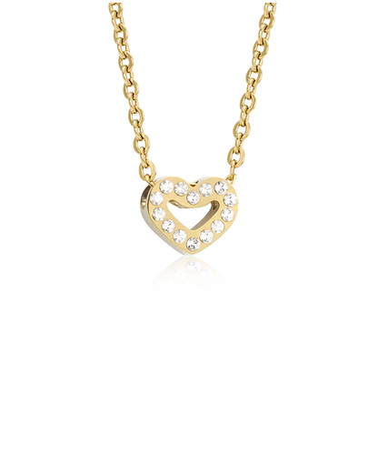 High Quality Stainless (316L) Brilliance Heart Hollow Gold Necklace 40-45cm