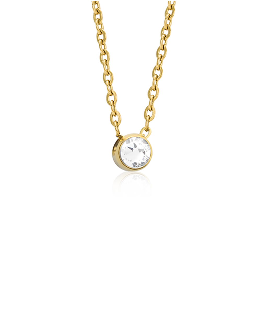 High Quality Stainless (316L) Bezel Gold Necklace 40-45cm