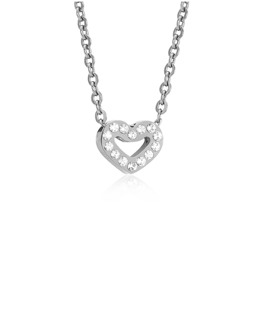 High Quality Stainless (316L) Brilliance Heart Hollow Necklace 40-45cm