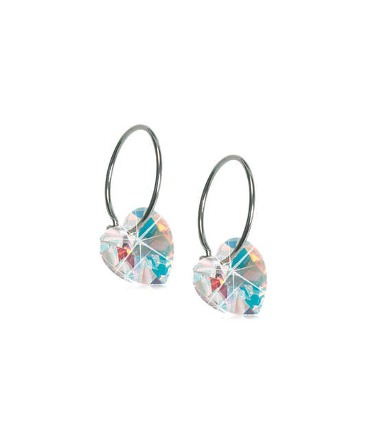 Natural Titanium Heart Rainbow 14mm