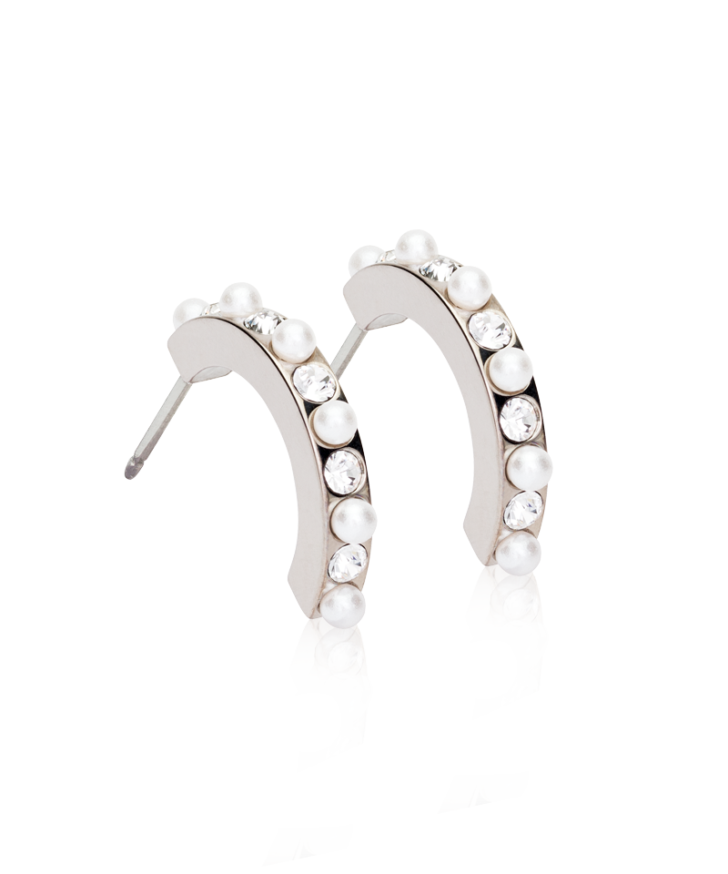 Natural Titanium Curved Mixed Pearl Crystal 15mm (New)