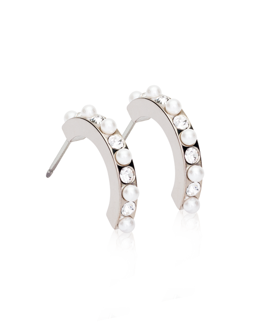 Natural Titanium Curved Mixed Pearl Crystal 15mm (New)