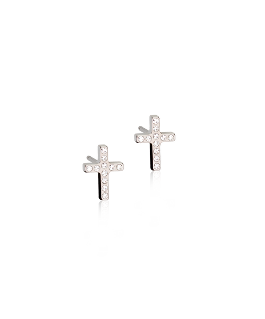 Natural Titanium Brilliance Cross 8mm (New)