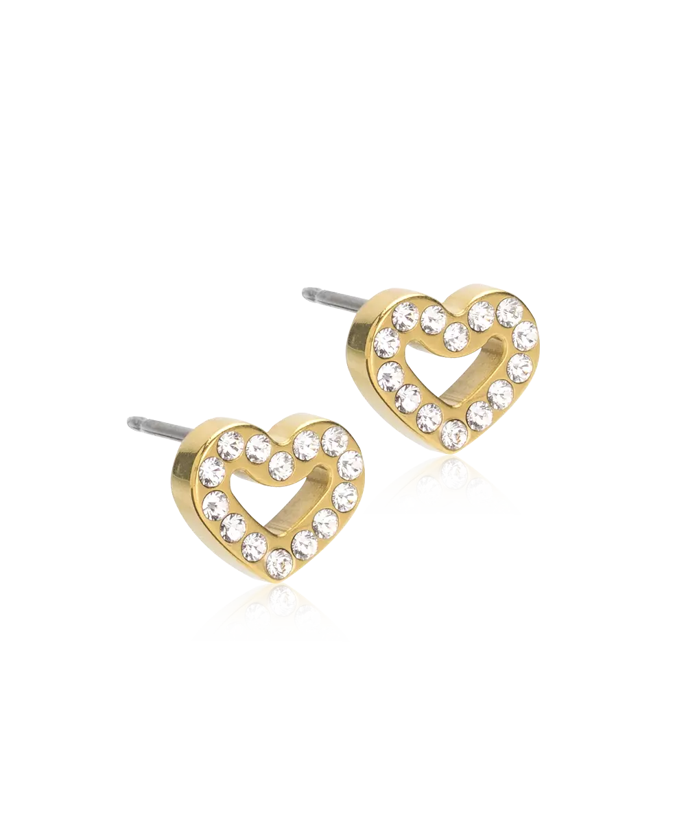 Gold Titanium Brilliance Heart Hollow 8mm