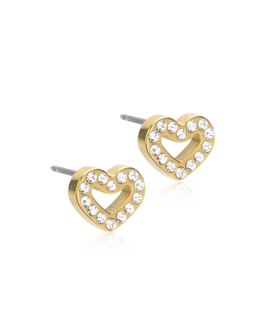 Gold Titanium Brilliance Heart Hollow 8mm