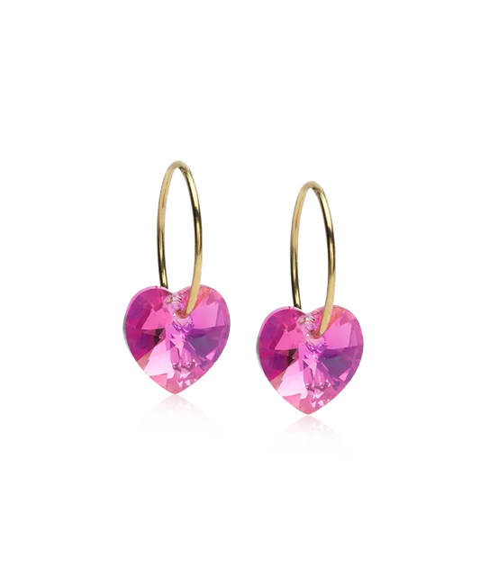 Gold Titanium Heart Pink 14mm (NEW)