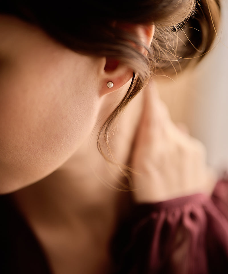 Gold Titanium Bezel Pearl 5mm (NEW)