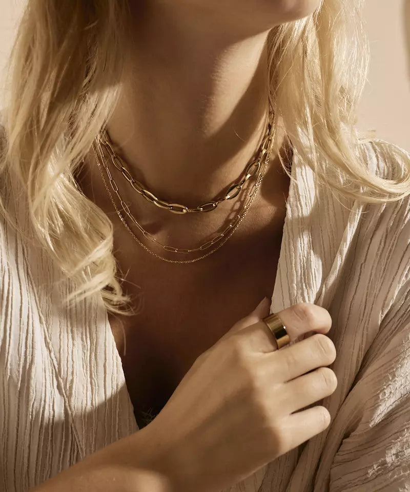 High Quality Stainless (316L) Link Gold Necklace 46cm