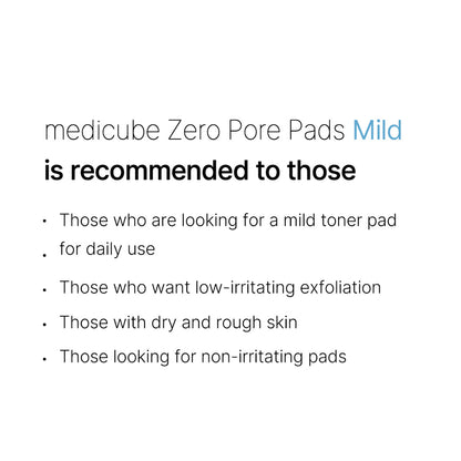 MEDICUBE ZERO Zero Pore Mild Pad 70pcs 155g